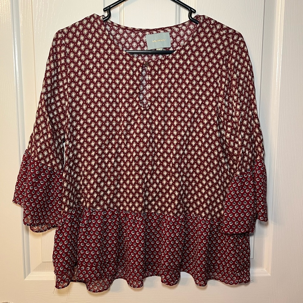 Skies Are Blue Maroon Blouse